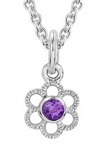 teensy catchy silver trace chain butterfly baby February birthstone necklace